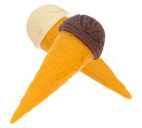 Gogogmee 2pcs Realistic Fake Ice Cream Cones 5.7inch Simulation Dessert Display Props for Bakery Shop Food Photography Ice Cream Model Pretend Play Food