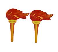 Gogogmee 2pcs Realistic Simulation Torch Props Double-sided Paperboard Felt Torches Lightweight Portable for Sports Competitions School Ceremonies and Theme Parties