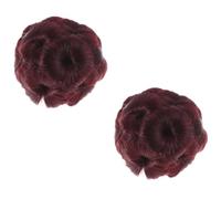 Gogogmee 2pcs Red Flower Hair Claws for Women Ponytail Chignon Hair Bun Fixator Clips and Secure for Daily Wear and Formal Occasions