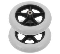 Gogogmee 2pcs Replacement Front Swivel Wheels for Wheelchairs Walkers Shopping Carts PVC Castor Wheels Mobility Scooter Accessories