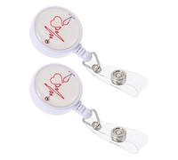 Gogogmee 2pcs Retractable Nurse Badge Holders with Stylish Flower Design, Lightweight Abs Material, Portable Name Tag Clips for Factory and Restaurant Staff