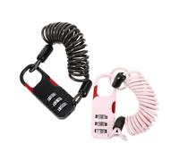 Gogogmee 2pcs Retractable Security Cable Lock Resettable Combination High Strength Steel Anti-Theft Motorcycle and Bicycle Lock for Electric Bikes Scooters and Accessories Portable and