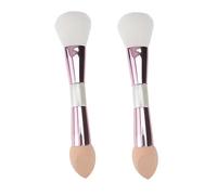 Gogogmee 2pcs Revolution Makeup Brush Double Ended Blush Foundation Brush Soft Bristles Multifunctional for Home Salon