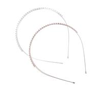 Gogogmee 2Pcs Rhinestone Hairband Lightweight Sparkly Headbands for Women Versatile Double-layer Hair Accessories with Rose Gold and Silver for Daily Wear Party Wedding