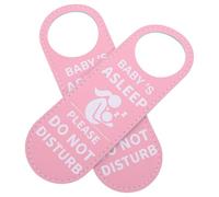 Gogogmee 2pcs Room Door Hanger Signs, Double-Sided PU Material in Blue and Pink, Quiet Sleeping and Nursing Room Occupied Door Plaques for Nursery and ’ Bedrooms