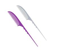 Gogogmee 2pcs Salon Teasing Hair Combs Pintail Hairdressing Combs Portable Hair Parting Tools for Home and Professional Hairstyling, Grey and Purple