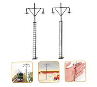 Gogogmee 2pcs Scale Warm Yellow Glow Sand Table Lamp Micro Landscape Light Decor for Model Railway Scenery and Miniature Dioramas