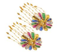 Gogogmee 2pcs Sequin Flower Tassel Shoulder Epaulettes Handmade Glittering Fringe Embroidered Trim for Party Performance Accessories Gold Color