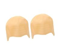 Gogogmee 2pcs Silicone Bald Cap for Cosplay Stretchable Comfortable Cover for Costume Parties Masquerades Halloween and More Fits Funny Prop for Monks Nuns and Skeletons