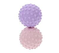 Gogogmee 2pcs Silicone Massage Balls for Muscle -Color Pink Purple Compact Trigger Point Massager for Feet Hands and Plantar Fascia Portable Small Yoga Ball for Exercise and Balance