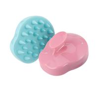 Gogogmee 2pcs Silicone Scalp Massage Brush for Hair Cleaning and Stress Relief Detangling Shampoo Brush for Gentle Root Cleansing and Relaxing Head Massage Pink and Blue