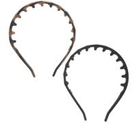Gogogmee 2pcs Silicone Tooth Headband: Non Slip U Shape Comb Headband - Soft Stretchable Hair Clasp Women Hair Accessories for Face Washing Style 1