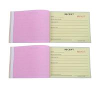 Gogogmee 2Pcs Small Business Invoice Book with Carbonless Duplicate Receipts, Numbered Receipt Pad 5.74" X 4.13" for, Purchase Orders, and Work Orders