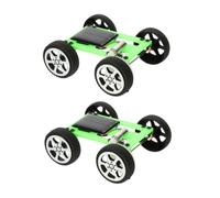 Gogogmee 2pcs Solar Powered Car DIY Engineering Kit for Stem Science Experiments Educational Motor Assembly Set Green for Indoor Outdoor Use