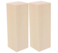 Gogogmee 2pcs Solid Basswood Craft Cubes Unfinished Wooden Blocks for DIY Wood Carving Whittling and Handmade Projects Natural Timber Material for Home Decoration and Artisan Crafts