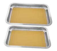 Gogogmee 2pcs Stainless Steel Dissection Trays with Wax Base Educational Biology Anatomy Lab Equipment for Students Teachers Classroom Science Research
