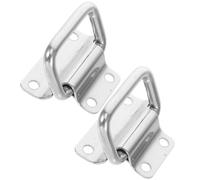 Gogogmee 2pcs Stainless Steel Folding Pull Handles for Toolboxes Chest Suitcases Heavy Duty Recessed Storage Handles with Mounting Screws for Industrial Use