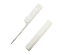 Gogogmee 2pcs Stainless Steel Hair Cutting Combs Professional Haircut Supplies for Men Women Lightweight Anti-static Flat Fine Tooth Styling Accessories Silver