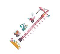 Gogogmee 2pcs Tower Crane Wall Sticker Cartoon Height Scale PVC Kids Room Wall Decal Assorted Colour Funny Design for Home Bedroom Decoration 30x90cm