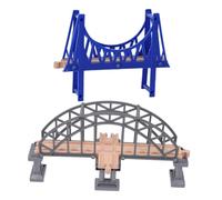 Gogogmee 2pcs Track Accessories Train Bridge Train Track Rail Bridges Railway Railway Expansion Accessory DIY Model Wooden Suspension Abs