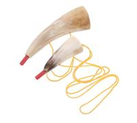 Gogogmee 2pcs Viking War Blowing Horn Medieval Ox Trumpet Loud Clear Sound for Halloween Pirate Cosplay Festival Props Historical Viking Horn Instrument
