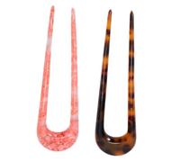 Gogogmee 2pcs Vintage u Hair Stick Hairpin for Women U-shaped Clip Elegant Bending Hairwear Acetate Material for Parties