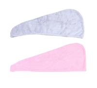 Gogogmee 2pcs Waterproof Double Layer Shower Cap Set with Hair Drying Towel Wrap for Quick Drying for Women in Bathroom and Spa Use