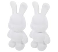 Gogogmee 2pcs White Bunny Coin Banks DIY Painting for Unfinished Rabbit Piggy Banks Educational Drawing to Develop Imagination and Manual Skills