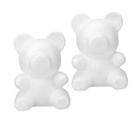 Gogogmee 2pcs White Foam Bear Models DIY Craft Foam Bear Shape Decorative Unpainted for Valentine’s Day Rose Flower Arrangement and Handmade