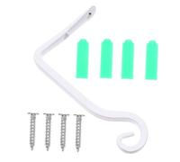 Gogogmee 2Pcs White Iron Wall Hooks for Hanging Flower Baskets Lanterns Bird Feeders Vintage Metal Plant Hangers with Dual for Indoor Outdoor Garden Patio Porch
