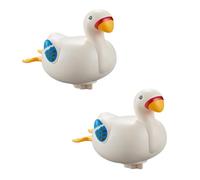 Gogogmee 2PCS Wind Up Cartoon Bath Funny Goose Design Engaging Bathroom Plaything for Shower White Color Enhances Grasping Skills