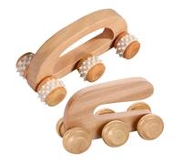 Gogogmee 2pcs Wooden Foot Massager Roller for Plantar Relief Multi-Functional Handheld Muscle Massage Tool for Neck Shoulder Back Portable Stress Relief Massage Roller