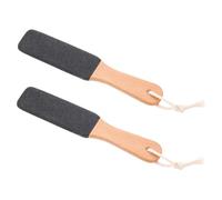 Gogogmee 2pcs Wooden Handle Foot Files Double-Sided Callus Removers for Home Pedicure Exfoliating Tool Heel Repair and Dead Skin Removal Washable Ergonomic Design