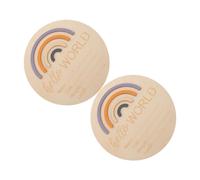 Gogogmee 2pcs Wooden Monthly Milestone Cards with Rainbow Pattern Unisex Growth Announcement Signs for Newborn Photo Props Month Signs Gift for Expecting Mothers