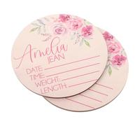 Gogogmee 2pcs Wooden Newborn Name Announcement Sign for Hospital Nursery Decor Name Signs for Nursery and Oh Born Announcement Board