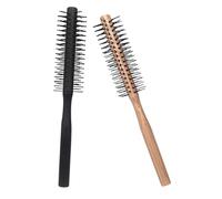 Gogogmee 2pcs Wooden Round Hair Brushes for Blow Drying Styling Combs for Curly Hair Comfortable Grip Smooth Bristles Prevent for Women