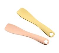 Gogogmee 2Pcs Zinc Alloy Beauty Scoop Face Cream Spoon for Sensitive Skin Mini Makeup Spatula in Golden and Rose Gold Portable Skincare Tool for Lotion Cream and Facial Mask Application