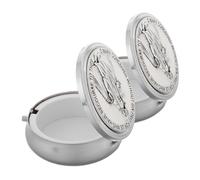 Gogogmee 2pcs Zinc Alloy Rosary Beads Holder Box Compact Religious Trinket Case for Catholics Portable Mini Keepsake for First Communion Confirmation Holy Rosary Storage with Elegant Design