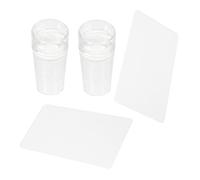 Gogogmee 2sets Nail Art Stamper Kit Soft Silicone Stamping Tools for French Tip Nail Art Includes Jelly Stamper and for Manicure and Decoration