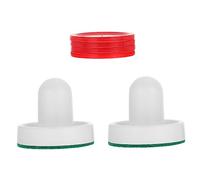 Gogogmee 2Sets Plastic Air Hockey Paddles and Pucks for Tables Wear Resistant with Felt Pads Replacement for Indoor Games and Family Fun