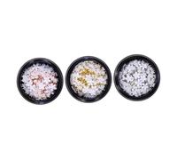 Gogogmee 3 Boxes Resin Flower Nail Art Charm Mini Five-petal Decorations for Gel Nails Accessories for Women Random Color