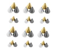 Gogogmee 3 Boxes Vintage Metallic Nail Charms Flatback Cone Spikes Studs for DIY Nail Art Punk Accessories for Women Manicure Party and Salon Decoration