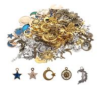 Gogogmee 3 packs Alloy Moon Star and Planet Charms DIY Jewelry Pendants for Bracelets Necklaces and Earrings for Crafting and Accessories