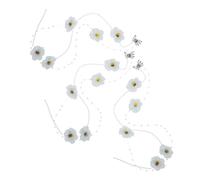 Gogogmee 3 Pairs Blue Daisy Tassel Hair Clips with Simulated Pearls, Easy Wear and Versatile Accessory for Summer Vacation and Daily Looks, Chic Floral Styling Accent for Women