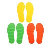 Gogogmee 3 Pairs Footprint Shaped Floor Markers - Multicolor Carpet Markers for Classroom Sports Team Drills Football Accessories and Dance Activities