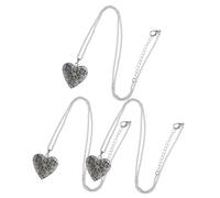 Gogogmee 3 Pcs Heart Shape Hollow Pendant Holders for DIY Necklaces Glow Dark Copper Perfume Containers with Luminous Stones Easy Open Design for Essential Oil Storage Mixed Colors