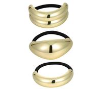 Gogogmee 3 Pcs Metal Ponytail Decorative Elastic Hair Bands Versatile Hair Accessories for Daily Wear Parties Weddings Stylish Bangles