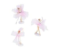 Gogogmee 3 Sets Ballet Cake Topper Decorations Ballet Girl Ornaments for Wedding Party Birthday Cake Cupcake Dessert Adornments White and Pink Tulle Ballerina