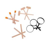 Gogogmee 3 Sets Excavation Tools with Wooden Hammer Brush Magnifier Safe Archaeology Digging Kit for Boys and Educational Stem Treasure