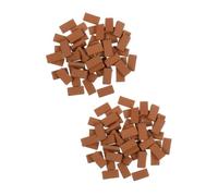 Gogogmee 300pcs Miniature Dollhouse Red Bricks Realistic Tiny Small Brick Decorations for DIY Garden Scenery Props for Dollhouse Landscaping